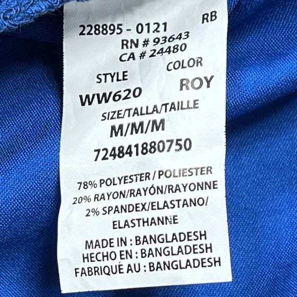 Cherokee Top Womens Size Medium Blue V-Neck Scrub Short Sleeve Polyester Blend - Picture 10 of 11